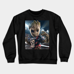 Groot Vs Atlanta Braves Groovy Glove Crewneck Sweatshirt